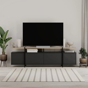 Tavolo TV nero in rovere 160x48 cm Hinoa - Marckeric