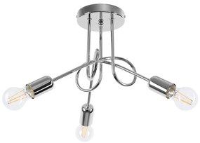 Sollux SL.1440 - Lampadario a plafone LOOP 3xE27/15W/230V cromo