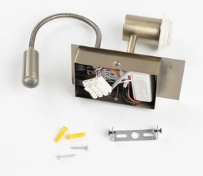 Brilagi - Applique a LED NUBILA 1xE27/25W/230V+LED/3W ottone/marrone chiaro