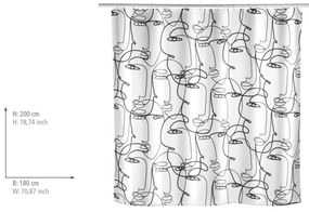 Tenda da doccia bianca e nera Faces - Wenko