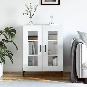 Credenza 69,5x34x90 Cm İn Legno Multistrato Bianco Lucido /