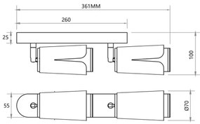 Faretto FIORE 2xGU10/8W/230V bianco