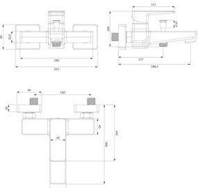 OMNIRES PM7430CR - Rubinetto vasca da bagno PARMA cromo lucido