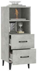 Credenza grigio cemento 34,5x34x90 cm in legno multistrato