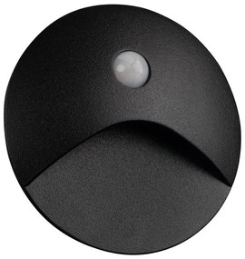 Kanlux 39124 - Lampada LED per gradini con sensore EXIN 2,5W/230V 3000K IP65 nera, rotonda