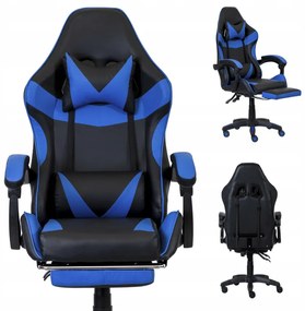 Sedia da gioco ergonomica CLASSIC con poggiapiedi blu