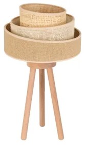 Duolla - Lampada da tavolo YUTE TRIO 1xE27/15W/230V diametro 25 cm marrone/grigio/beige