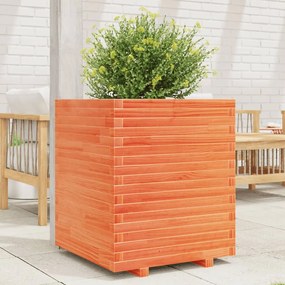 Fioriera Giardino Marrone Cera 60x60x72 Cm Legno Massello Pino /