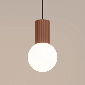 Lampadario marrone chiaro con paralume in vetro ø 12 cm Orbital – Sollux