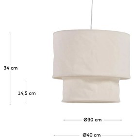 Kave Home - Paralume da lampada da soffitto Mariela in lino finitura beige Ã˜ 40 cm