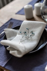 Set Di 2 Tovaglioli Di Lino / 48x48 Cm / 19x19” / White