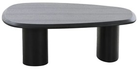 Tavolino nero con piano effetto frassino 78x96 cm Tirano - House Nordic