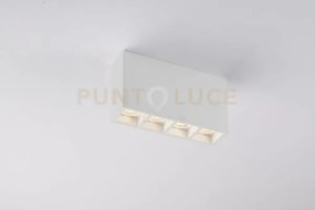 Plafoniera hapis rettangolare bianca 4 luci attacco gu10 mini 21x5,...