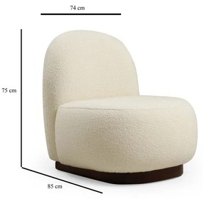 Poltrona bianca in tessuto bouclé Tina - Artie