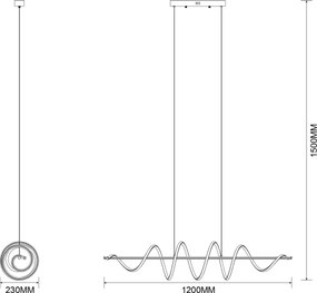 Zuma Line MS902-GD - Lampadario a sospensione con cavo ESERO LED/60W/230V dorato