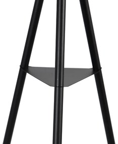 Lampada da terra industriale a treppiede in acciaio nero - Bliss Vefa