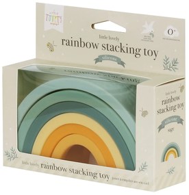 A Little Lovely Company - arcobaleno montessoriano impilabile - verde e giallo