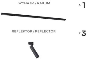 Zuma Line 3558 - Faretto per sistema binario LULU 3xGU10/35W/230V nero