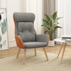 Poltrona Rilassante Grigio Chiaro İn Tessuto E Pvc /