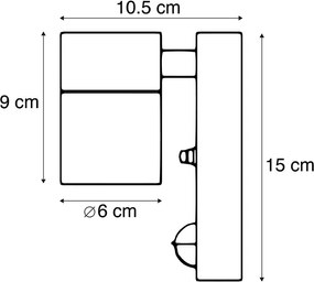Lampada da parete per esterni in acciaio IP44 con sensore di movimento - Solo
