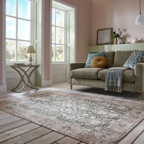 Tappeto verde lavabile 190x290 cm Beau Floral – Flair Rugs