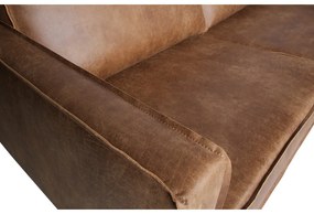 Divano angolare marrone (con penisola a destra/a L) con rivestimento in finta pelle Rodeo – WOOOD