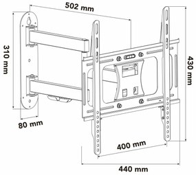 Supporto TV Nox NXLITEWALLFLEX 23"-55" 30 Kg