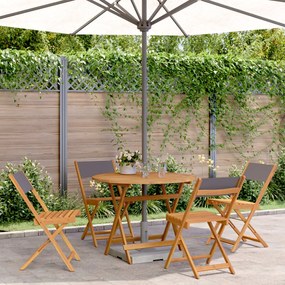 Set Pranzo Da Giardino 5pz Antracite Tessuto E Legno Massello /