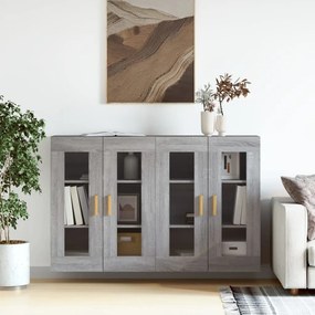 Armadietti A Parete 2 Pz Grigio Sonoma İn Legno Multistrato /
