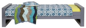 Letto singolo grigio con rete 90x200 cm Dennis - WOOOD