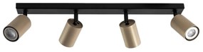 Faretto da soffitto Zoom, a 4 luci, nero/oro Zoom SIGMA, dimmerabile, Nero, Soggiorno / Sala da pranzo, Metallo, Moderno, Faretto