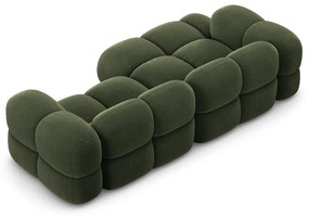 Divano angolare verde (con penisola a sinistra/con chaise lounge) con rivestimento in velluto Loretto – Cosmopolitan Design