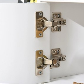 Mobile Porta TV fino a 42" 120x30x41 cm con Armadietto e Ripiani in Legno Bianco...