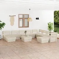 Set Divani da Giardino su Pallet 11 pz in Legno Abete Impregnato cod mxl 43480