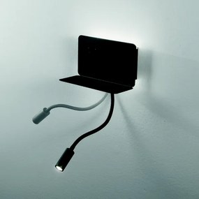 Applique STAN 20 cm in metallo con retroilluminazione LED e caricatore Usb Nero