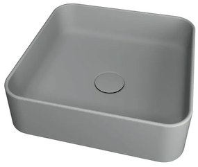 Lavabo da appoggio Smash OLYMPIA CERAMICA quadrato in ceramica L 40 x H 14 x P 20 cm grigio opaco piletta non inclusa