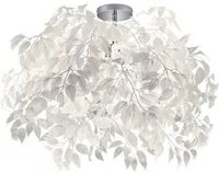 Plafoniera 3 Luci Foglie Lavabili Bianche Leavy 70 cm Trio Lighting