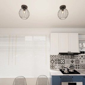 Plafoniera Minimal Industrial Geb 1 Luce Nera