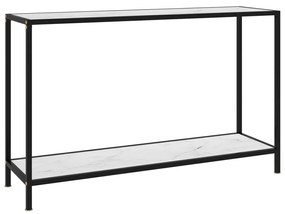 Tavolo consolle bianco 120x35x75 cm in vetro temperato