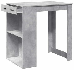 Tavolo da bar grigio cemento 102x70x103,5 cm in truciolato