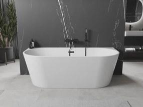 Mexen Oval vasca da bagno autoportante adiacente alla parete 180 x 80 cm, bianca, tracimazione nera - 52671808000-70