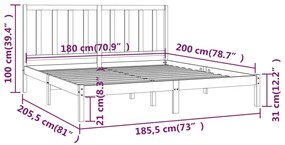 Giroletto in Legno Massello 180x200 cm Super King