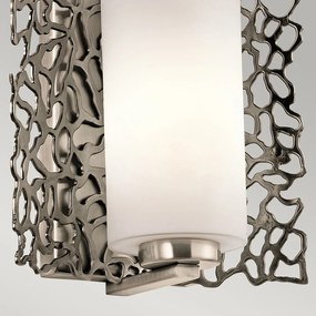 Applique Contemporanea Silver Coral Metallo Peltro Classico Vetro 1 Luce E27