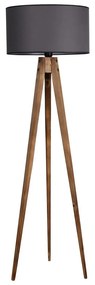 Lampada da terra nera/marrone con paralume in tessuto (altezza totale 153 cm) Tripod – Opviq lights