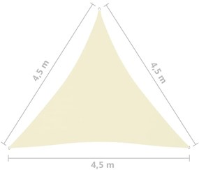 Parasole a Vela Oxford Triangolare 4,5x4,5x4,5 m Crema