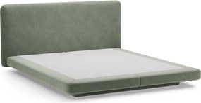 Letto matrimoniale imbottito verde 180x200 cm Linea – Micadoni