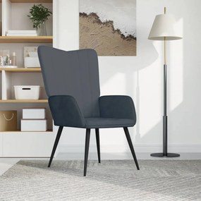 Sedia Relax Grigio Scuro İn Velluto /
