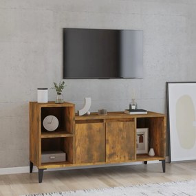 Mobile tv rovere fumo 100x35x55 cm in legno multistrato