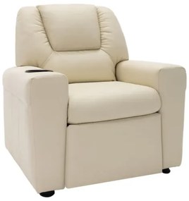 Poltrona Reclinabile per Bambini in Similpelle Bianco Crema