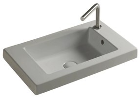 Lavabo Da Incasso/Sospeso 60x35 Cm Ceramica Tecla "Serie 35" Bianco Lucido